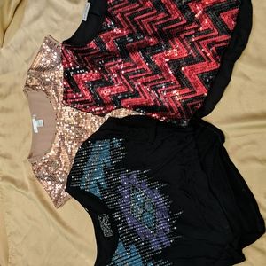 Set of three sparkly tops